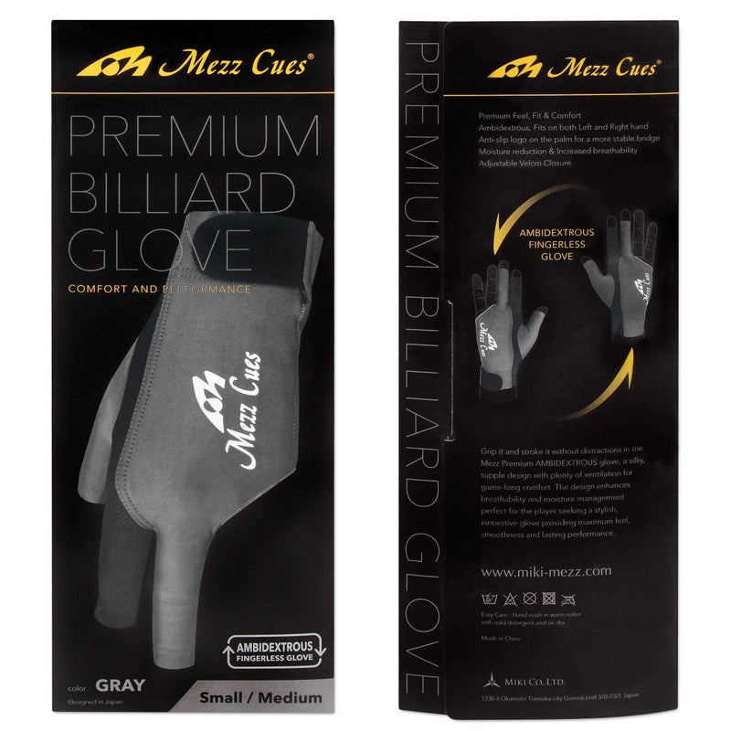 Mezz Premium Billiard Glove - Fits Either Hand (Large/X-Large, Grey) - Image 5